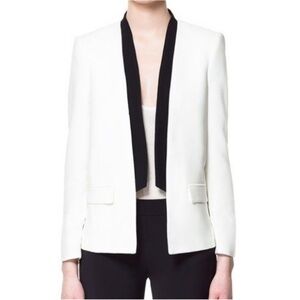 ZARA black & white tuxedo open blazer